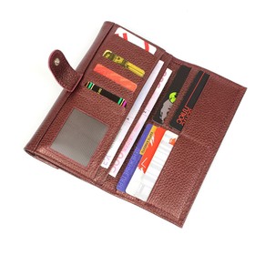 

Пр954 Кошелек на клапане, отдел для карт(8)/монет/купюр, цвет бордо-металлик 10х19х2,5см
