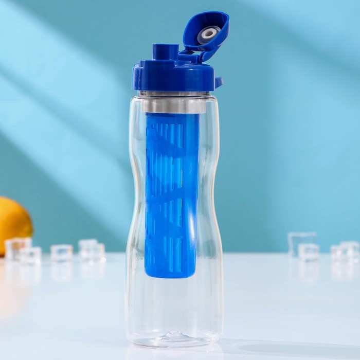фото Бутылка с колбой «свежесть», 700 мл, 7,6×9,8×23,8 см, тритан, цвет микс renga