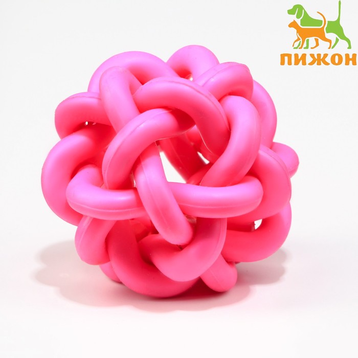 игрушка резиновая молекула с бубенчиком 4 см жёлтая 7673127 Игрушка резиновая Молекула с бубенчиком, 4 см, розовая
