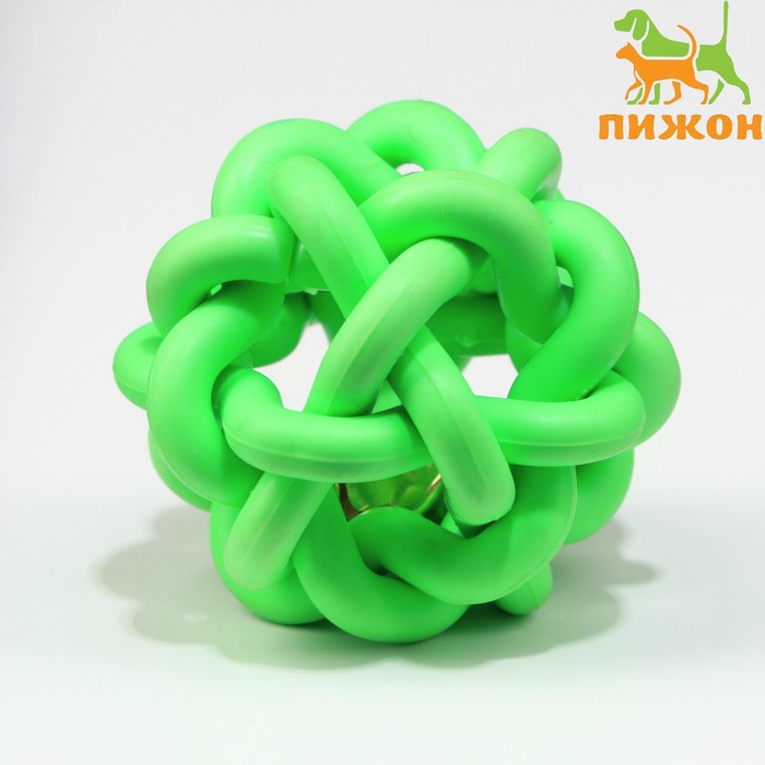 Игрушка резиновая Молекула с бубенчиком, 4 см, зелёная игрушка резиновая молекула с бубенчиком 4 см синяя