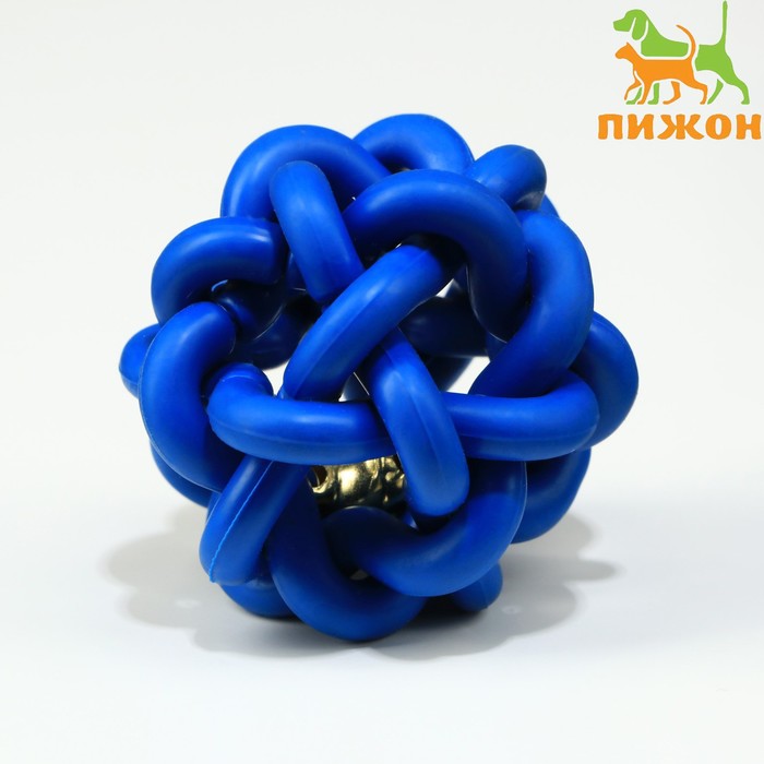 Игрушка резиновая Молекула с бубенчиком, 4 см, синяя игрушка резиновая молекула с бубенчиком 4 см фиолетовая 7673132
