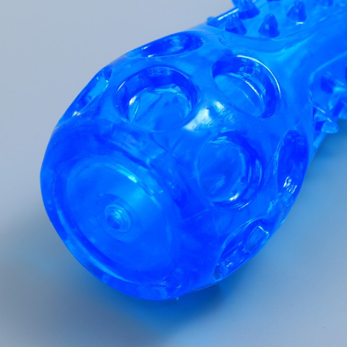 Игрушка-палка из термопластичной резины с утопленной пищалкой, синяя