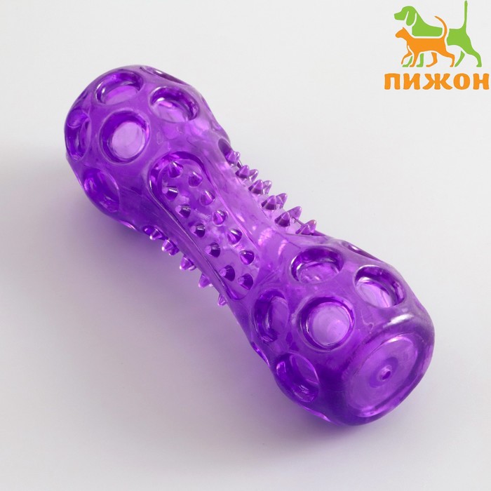 цена Игрушка-палка из термопластичной резины с утопленной пищалкой, фиолетовая