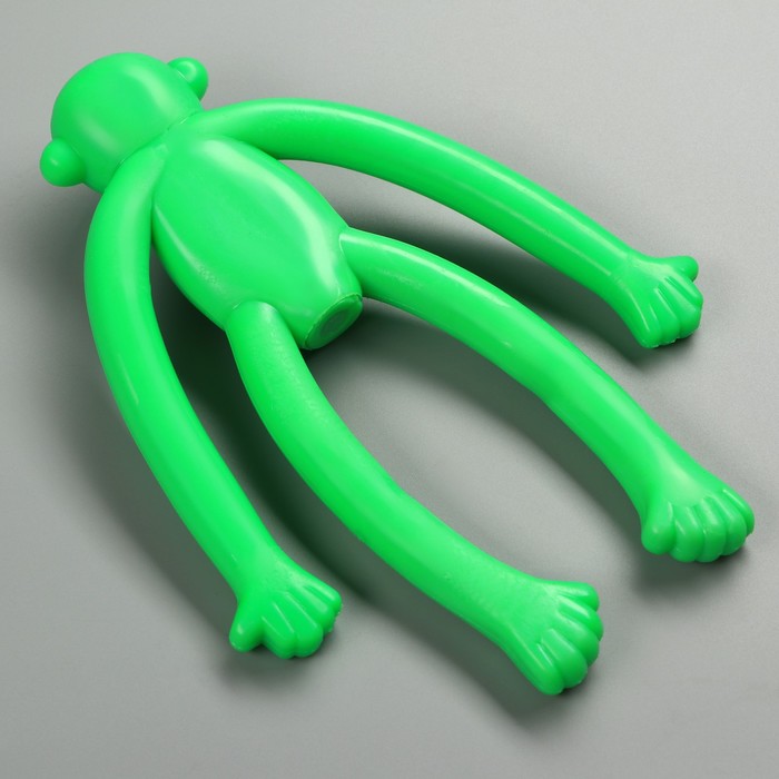 Игрушка для собак "Обезьяна" с пищалкой, 19,5 см, силикон, зелёная