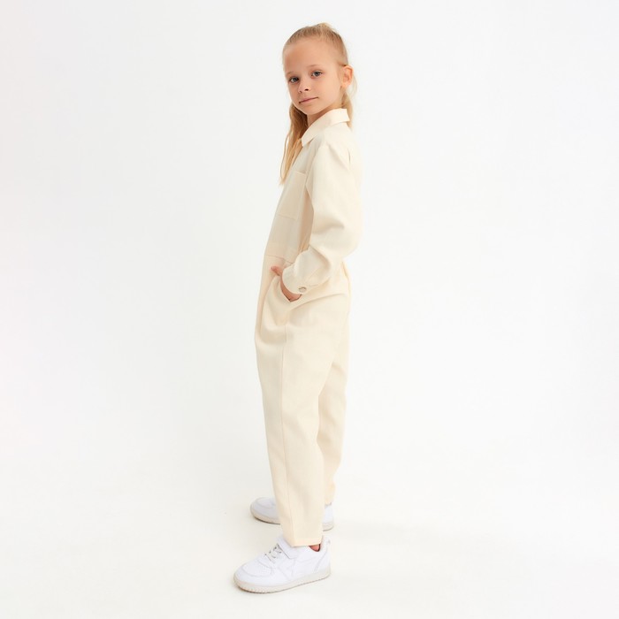 Комбинезон для девочки MINAKU: Casual collection KIDS цвет бежевый, рост 128