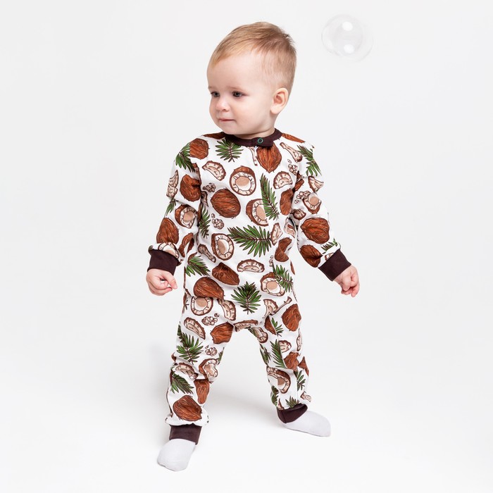 фото Комбинезон детский, цвет белый/кокос, рост 74 см детская линия