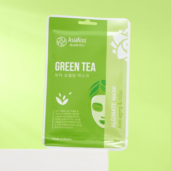 Альгинатная маска AsiaKiss с экстрактом зеленого чая, 25 г цена и фото