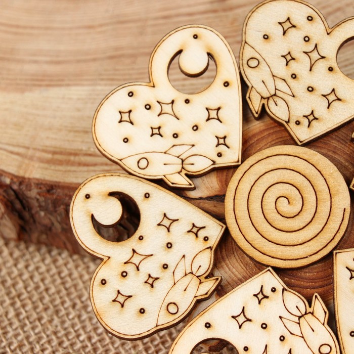 Подставка под горячее "Космическое сердце", 12 см, можжевельник 7989224