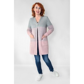 

Кардиган женский, размер 46, цвет серо-розовый