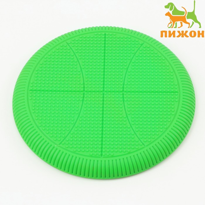 Фрисби Баскетбол, термопластичная резина, 23 см, зелёный цена и фото
