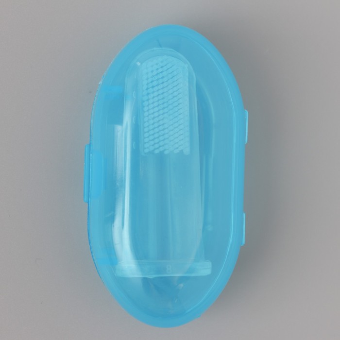 Щётка для чистки зубов животных, 5,5 х 2,5 см, голубой контейнер 7 х 4 см