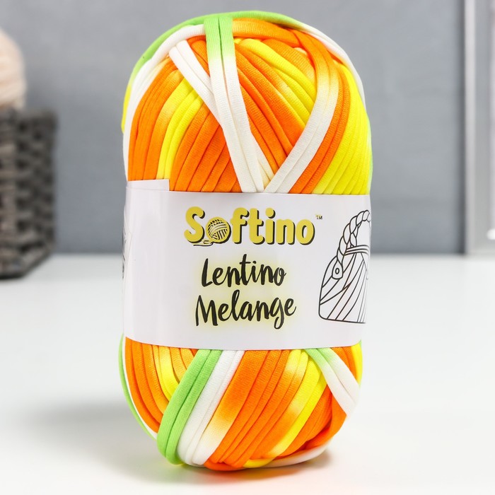 

Пряжа трикотажная 95% хлопок, 5% эластан "Lentino Melange" 100 гр 30 м цвет 1