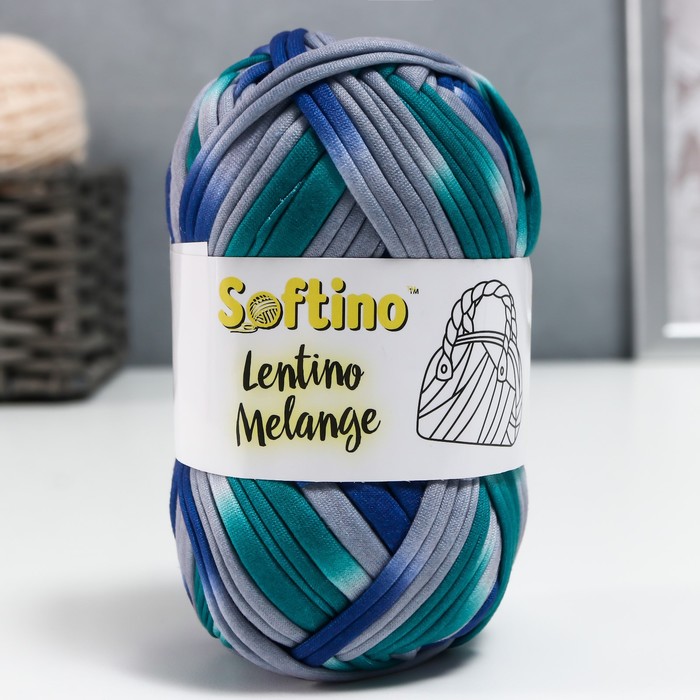 

Пряжа трикотажная 95% хлопок, 5% эластан "Lentino Melange" 100 гр 30 м цвет 12