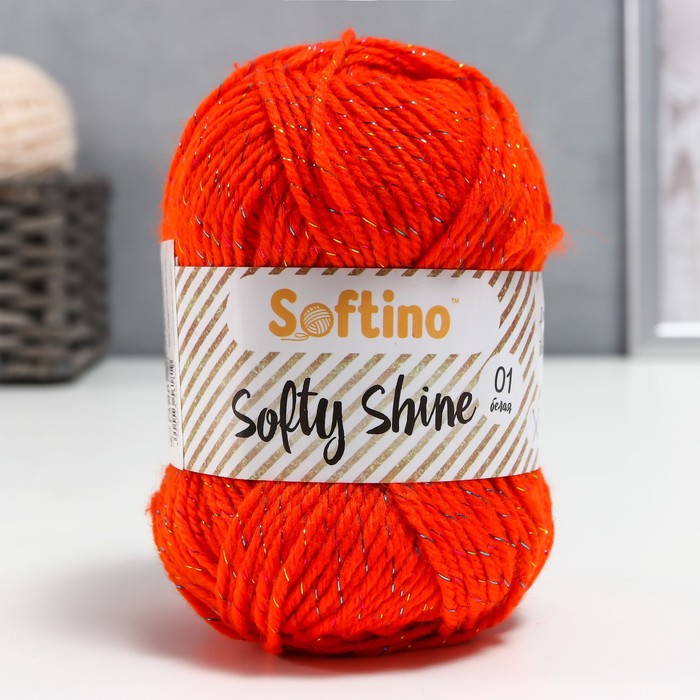 

Пряжа 70% акрил, 30% шёлк "Softy Shine" 50 гр 85 м цвет 06 апельсин