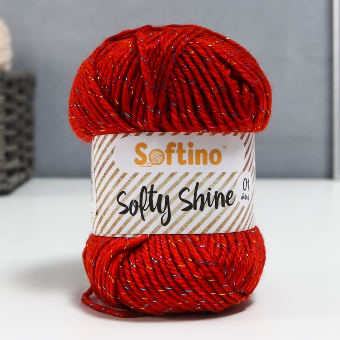 

Пряжа 70% акрил, 30% шёлк "Softy Shine" 50 гр 85 м цвет 10 сангрия