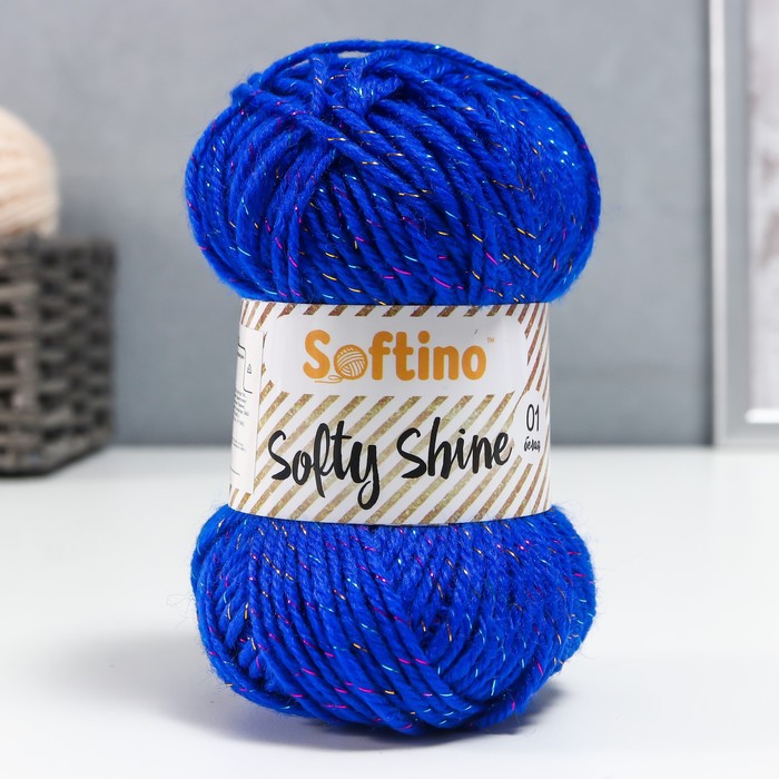 

Пряжа 70% акрил, 30% шёлк "Softy Shine" 50 гр 85 м цвет 35 ультрамарин