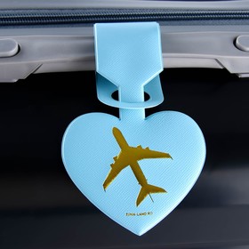 Бирка на чемодан в виде сердца, голубая Ош