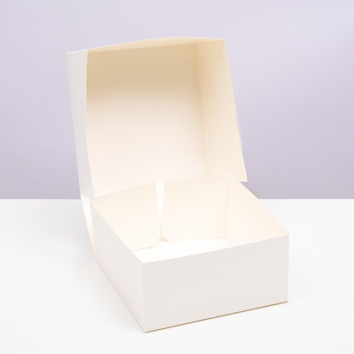 Коробка под бенто-торт, белая, 20,5 х 20,5 х 10 см