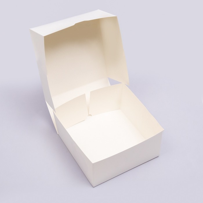 Коробка под бенто-торт, белая, 20,5 х 20,5 х 10 см