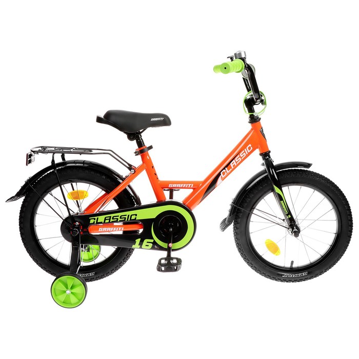 фото Велосипед 16" graffiti classic, цвет оранжевый/зеленый