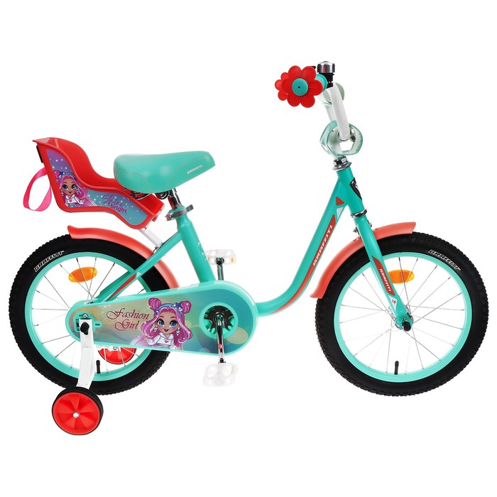Велосипед 16 GRAFFITI Fashion Girl, цвет тиффани/персиковый