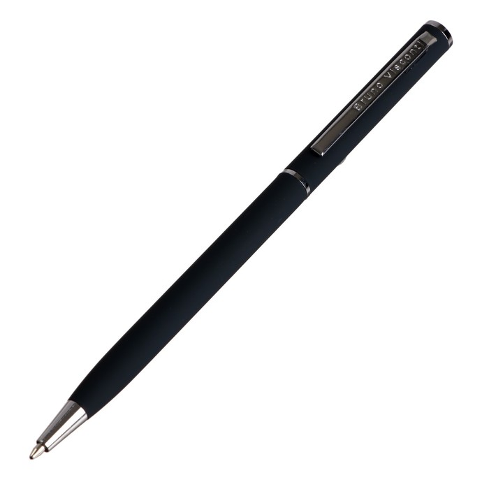фото Ручка шариковая поворотная, 0.7 мм, bruno visconti palermo, стержень синий, сине-чёрный металлический корпус, в футляре brunovisconti