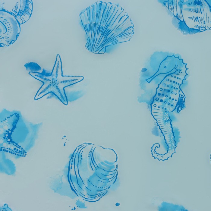 фото Штора для ванной «посейдон», 180×180 см, полиэтилен, цвет голубой вилина