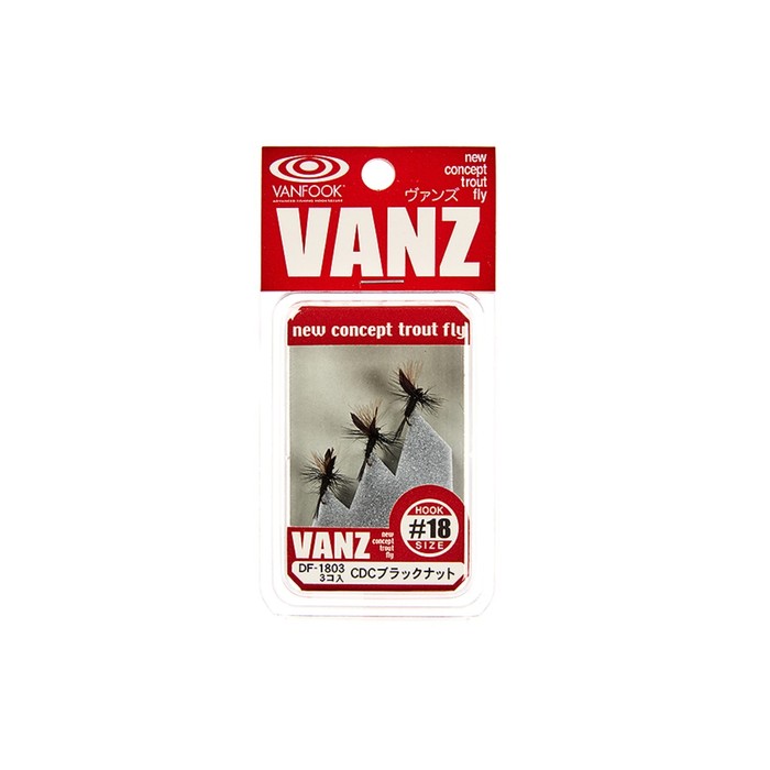 Набор мушек VANFOOK Dry Fly 1803 CDC, 3 шт., набор, черный, 03029