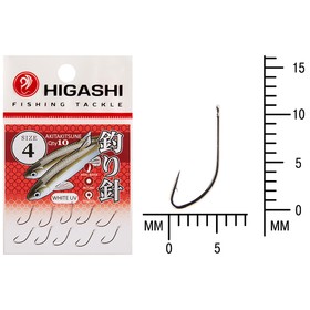 

Крючок HIGASHI Akitakitsune ringed, крючок № 4, 10 шт., набор, белый UV, 04068