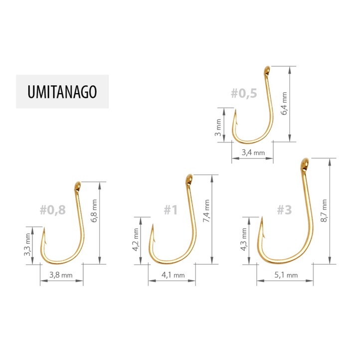 

Крючок HIGASHI Umitanago ringed, крючок № 0.5, 10 шт., набор, серебристый, 03681