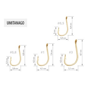 

Крючок HIGASHI Umitanago ringed, крючок № 0.8, 10 шт., набор, черный, 03683