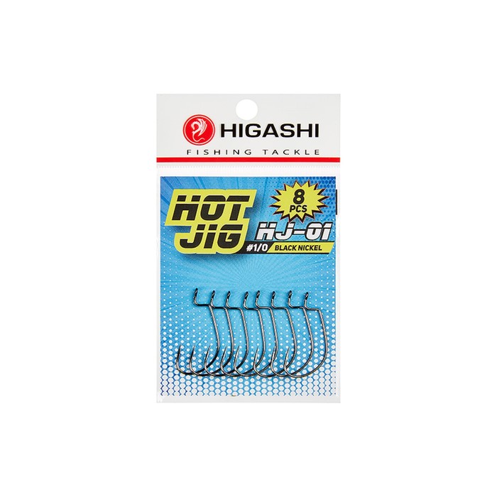 фото Офсетные крючки higashi hot jig hj-01, крючок № 1/0, черный никель, 02047