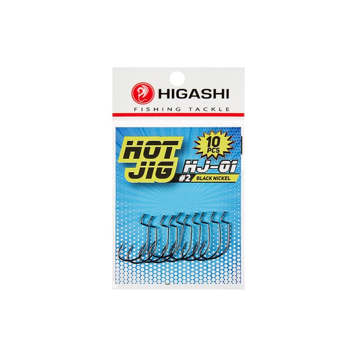 фото Офсетные крючки higashi hot jig hj-01, крючок № 2, черный никель, 02046