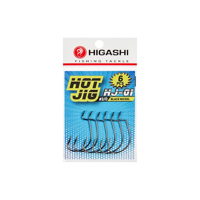 фото Офсетные крючки higashi hot jig hj-01, крючок № 3/0, черный никель, 02049
