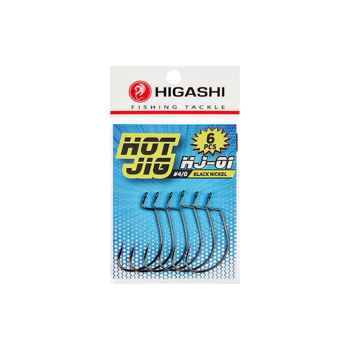 фото Офсетные крючки higashi hot jig hj-01, крючок № 4/0, черный никель, 02050