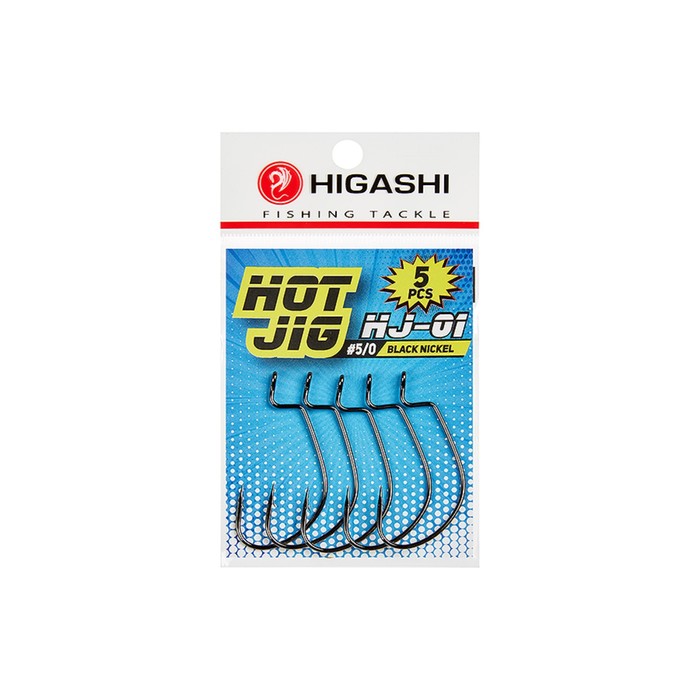 фото Офсетные крючки higashi hot jig hj-01, крючок № 5/0, черный никель, 02051