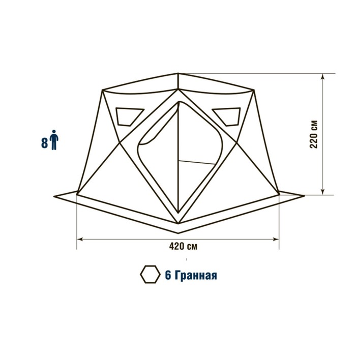 

Палатка HIGASHI Camo Yurta, 8 человек, 02835