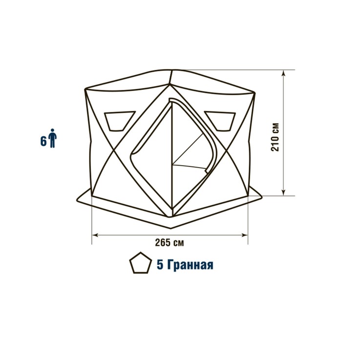 

Палатка HIGASHI Penta Pro DC, 6 человек, 01394