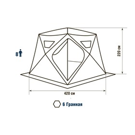 

Палатка HIGASHI Yurta Pro, 8 человек, 03519