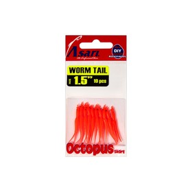 

Октопус ASARI Worm Tail, 1.5", красный, 10 шт., набор, 02132_296