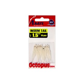 

Октопус ASARI Worm Tail, 1.5", жемчужно-белый, 10 шт., набор, 02132_1350