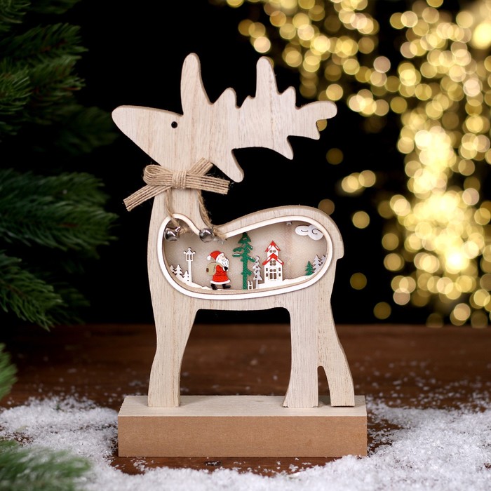 Новогодний декор с подсветкой «Олень» 15 × 5 × 23,5 см декор с подсветкой праздничный олень