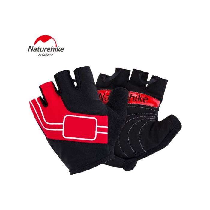 Перчатки NATUREHIKE NH Half Finger Cycling Gloves, L, красный, 00426_439