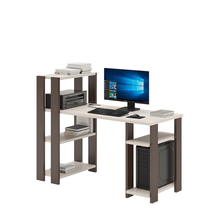 Компьютерный стол, 1400 × 650 × 1100 мм, цвет венге / карамель