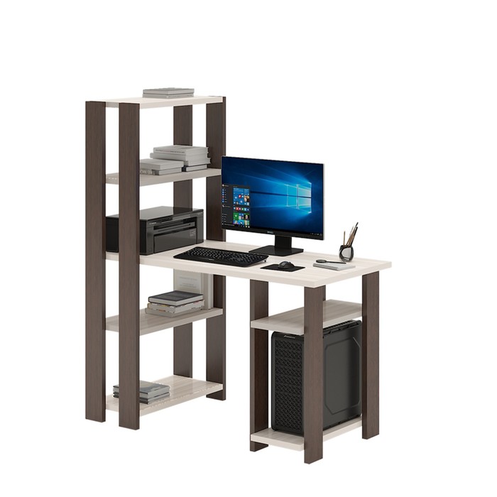 Компьютерный стол, 1200 × 650 × 1450 мм, цвет венге / карамель компьютерный стол 1200 × 650 × 1100 мм цвет венге карамель