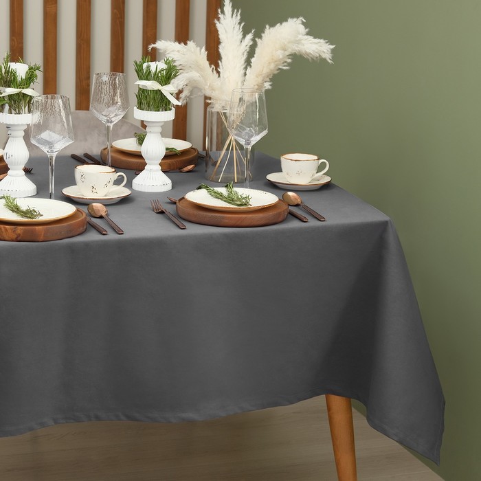 фото Скатерть этель kitchen 150х110 см, цвет серый, 100% хлопок, саржа 220 г/м2