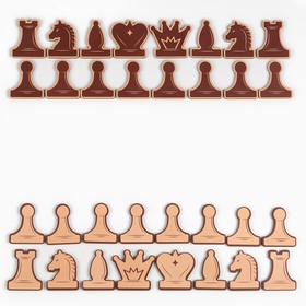Набор магнитных фигур для демонстрационных шахмат 'Время игры', 32 шт, 5 х 4 см Ош
