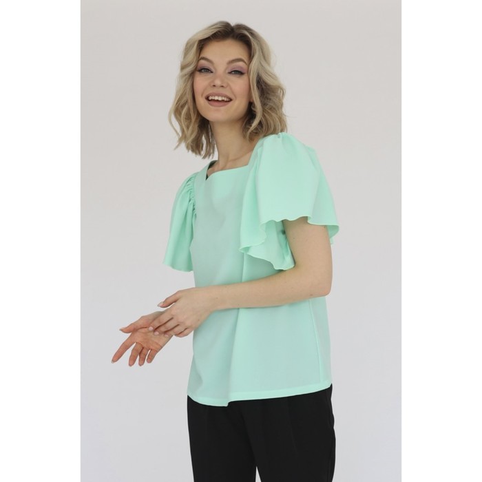 Блузка с вырезом каре, размер 44 блузка ostin с цветами 44 размер