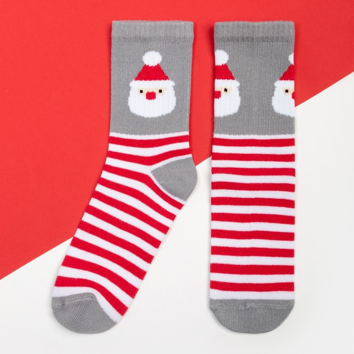 Носки детские KAFTAN Дед мороз р-р 16-18, серый носки детские kaftan мишка р р 16 18 серый