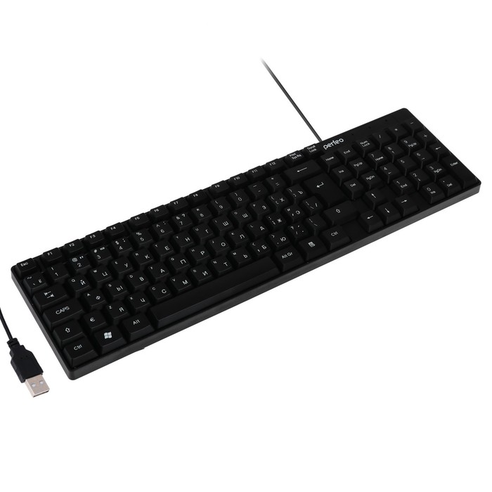 Клавиатура Perfeo DOMINO, проводная, мембранная, 105 клавиш, USB, чёрная